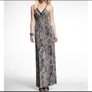 Express snakeskin print braid detail maxi dress